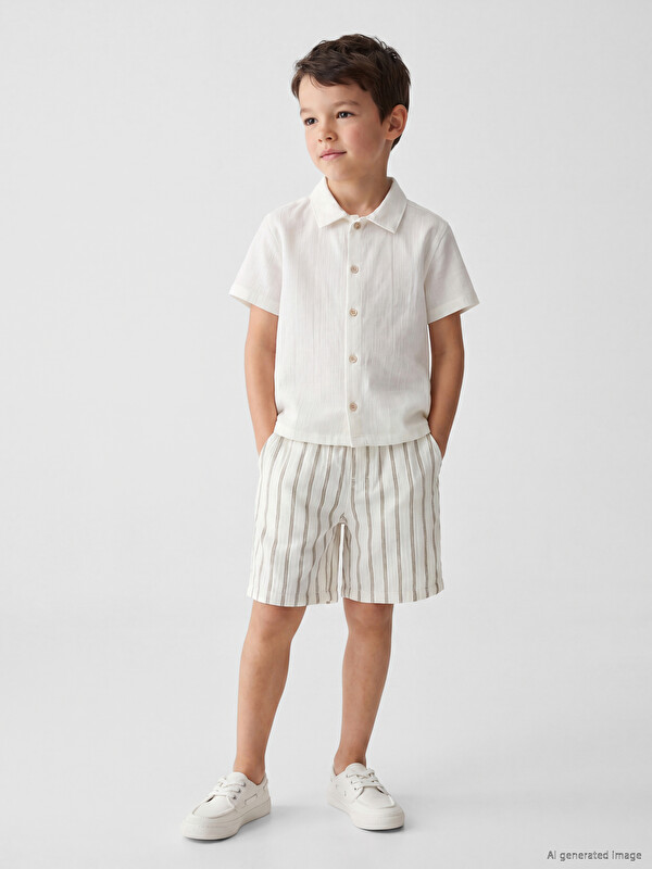 LCW Kids Çizgili Erkek Çocuk Şort