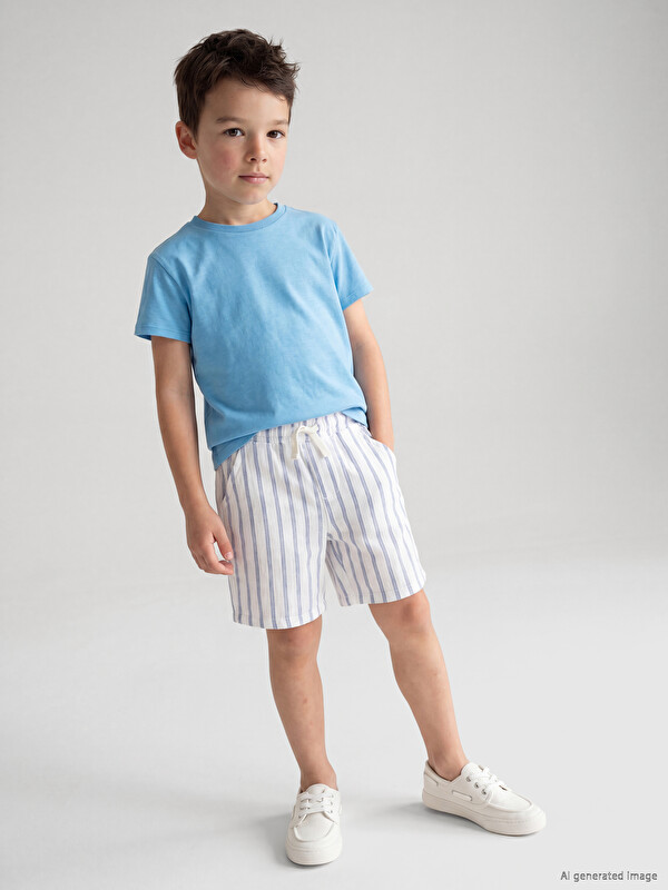 LCW Kids Çizgili Erkek Çocuk Şort