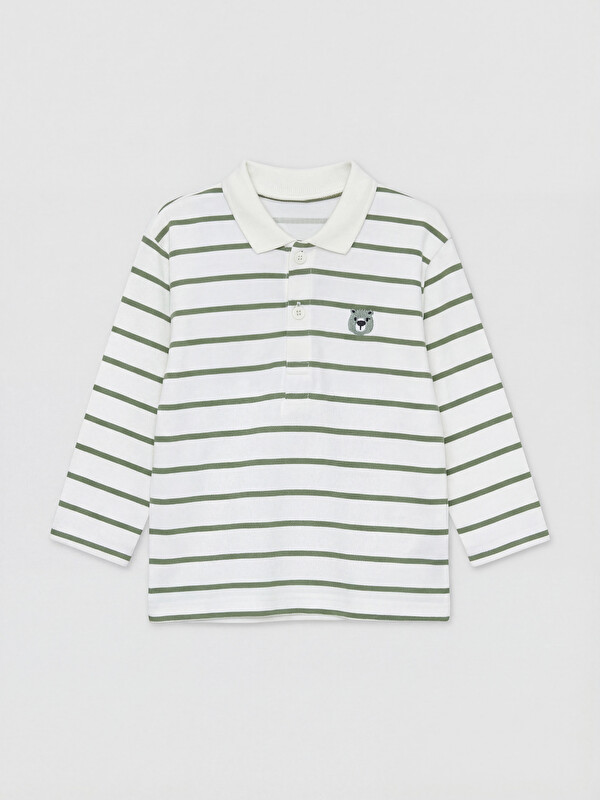 LCW baby Polo Yaka Nakışlı Erkek Bebek Tişört
