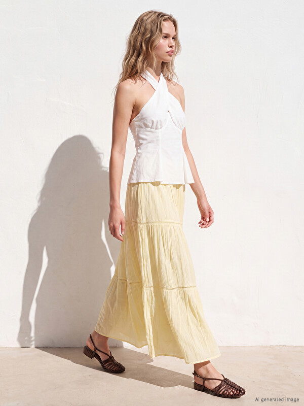 LCWAIKIKI Classic Elastic Waist Layered Skirt