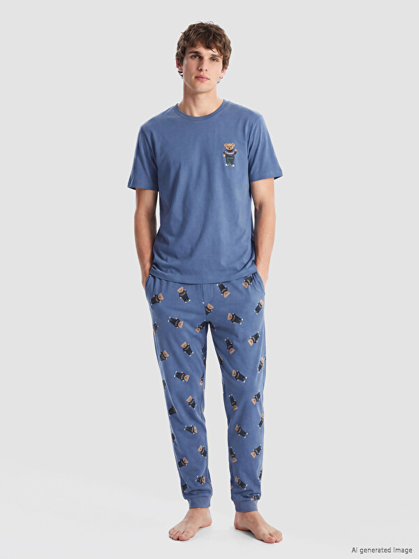 LC WAIKIKI Regular Fit Baskılı Erkek Pijama Takım