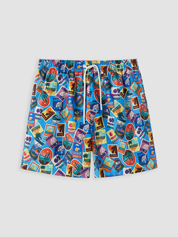 LCW SWIMWEAR Kısa Boy Desenli Erkek Deniz Şortu