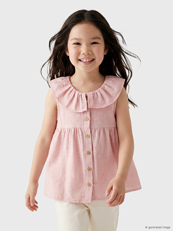 LCW Kids Bebe Yaka Kız Çocuk Gömlek