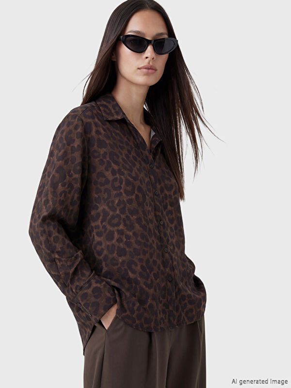 LCWAIKIKI Classic Leopar Desenli Kadın Gömlek