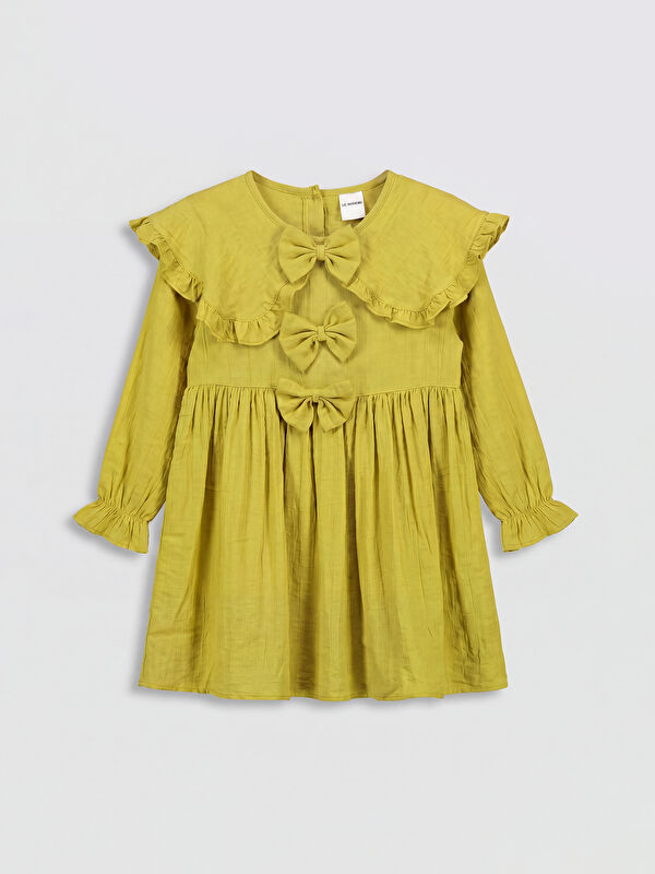 LCW Kids Bow Detailed Ruffled Girls' Dress