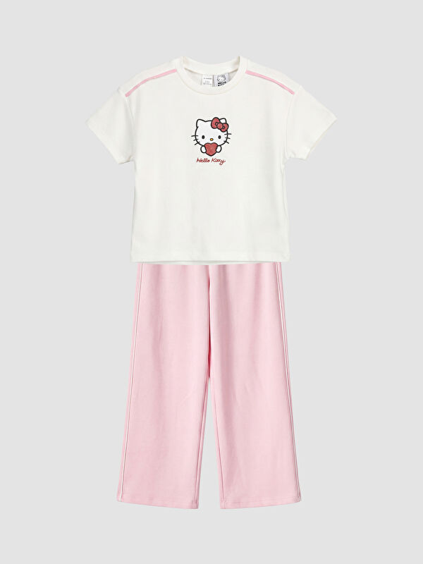 LCW Kids Hello Kitty Baskılı Kız Çocuk Takım