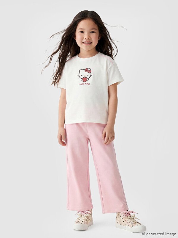 LCW Kids Hello Kitty Baskılı Kız Çocuk Takım