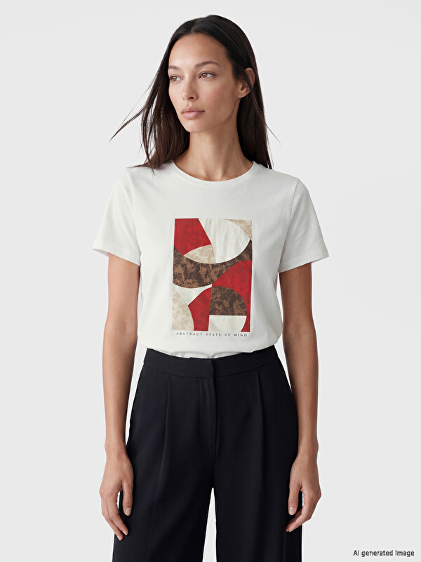 LCW EVERYDAY Printed 100% Cotton Women's T-Shirt