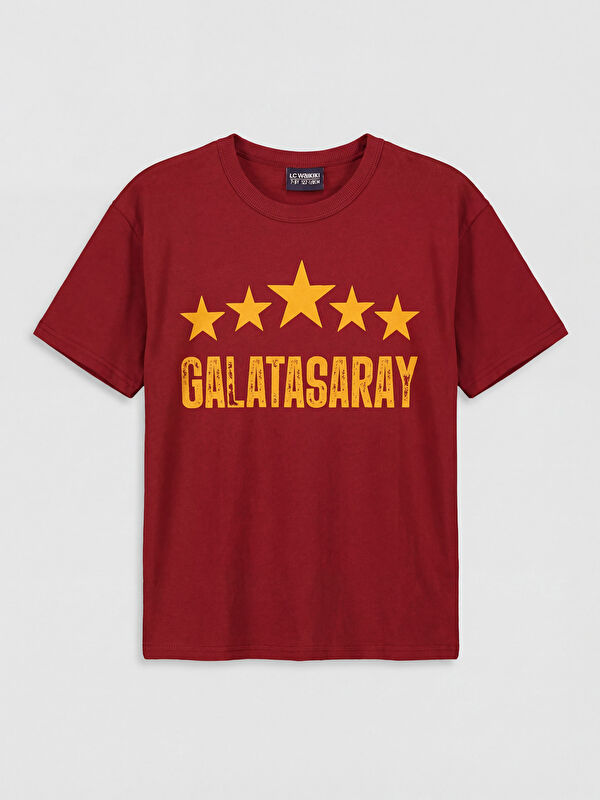 LCW Kids Bisiklet Yaka Galatasaray Baskılı Erkek Çocuk Tişört