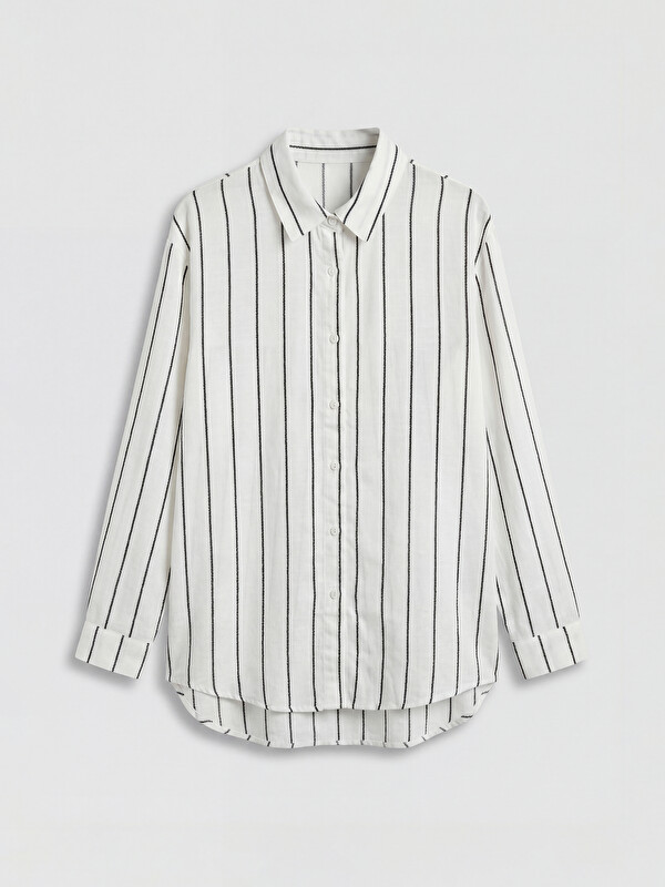 LCW Modest Striped Women's Shirt Tunic
