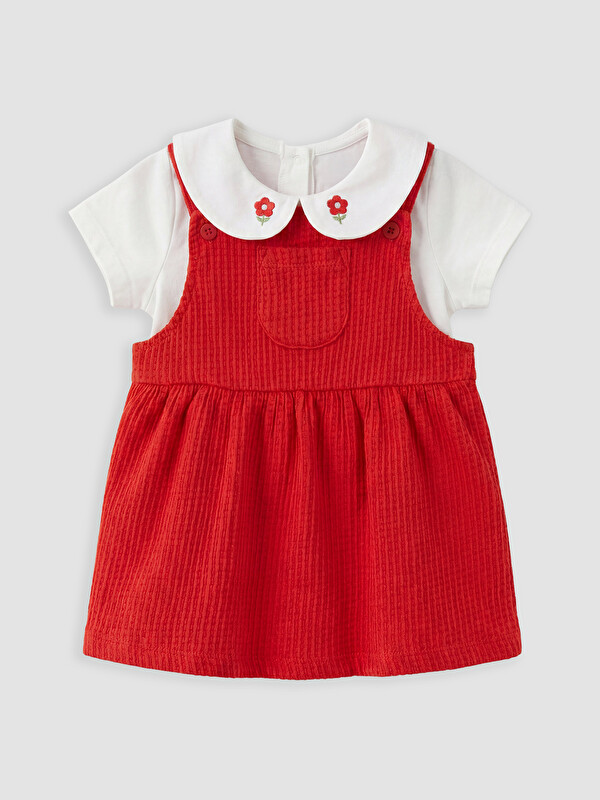 LCW baby Kız Bebek Salopet Elbise ve Tişört