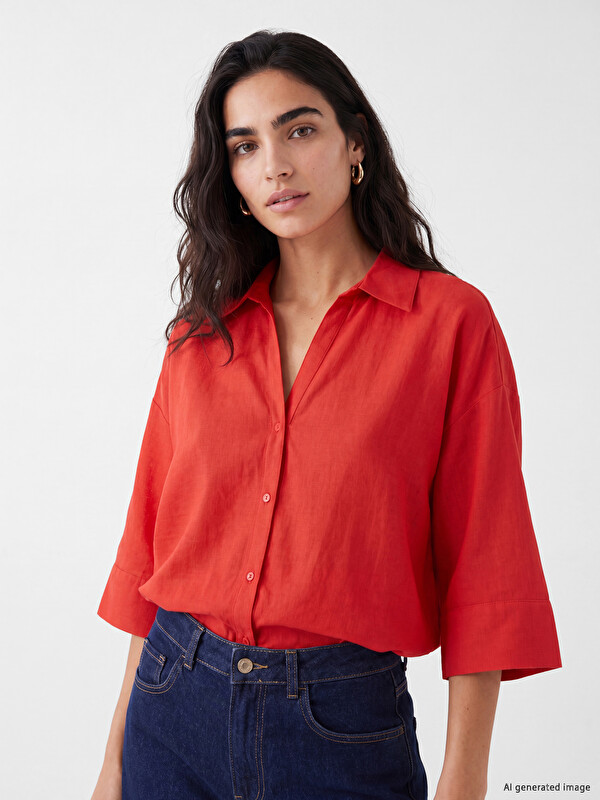 LCW Vision Oversize Poplin Kadın Gömlek
