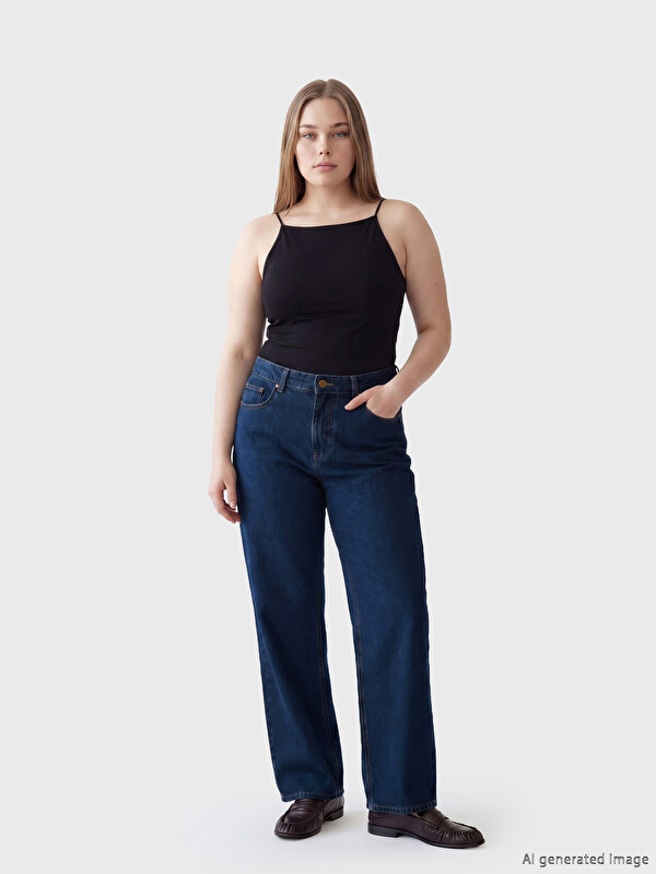 Soulife Wideleg Kadın Jean Pantolon
