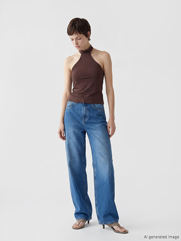 Soulife Wideleg Kadın Jean Pantolon
