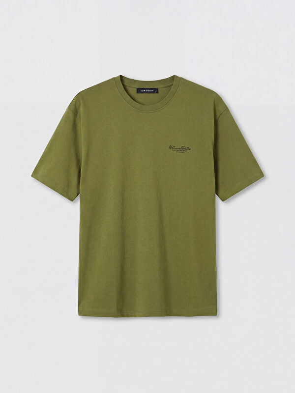 LCW Vision Loose Fit Bisiklet Yaka Baskılı Erkek Tişört