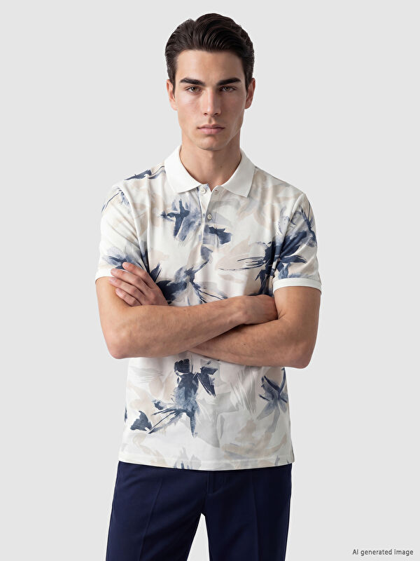 LCW Vision Polo Yaka Desenli Pike Erkek Tişört
