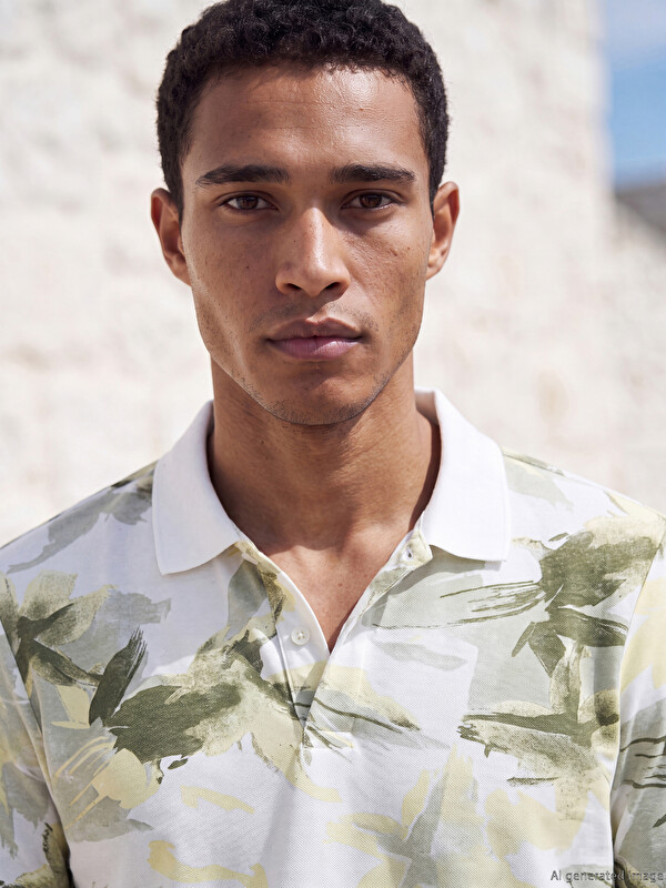LCW Vision Polo Collar Patterned Pique Men's T-Shirt