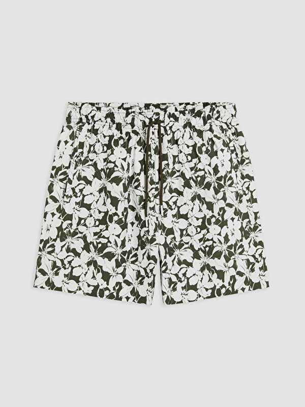 LCW SWIMWEAR Kısa Boy Çiçek Desenli Erkek Deniz Şortu