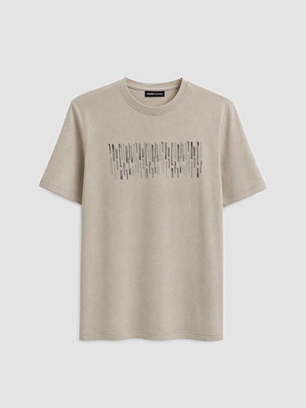 LCWAIKIKI Classic Man Beige T-Shirt