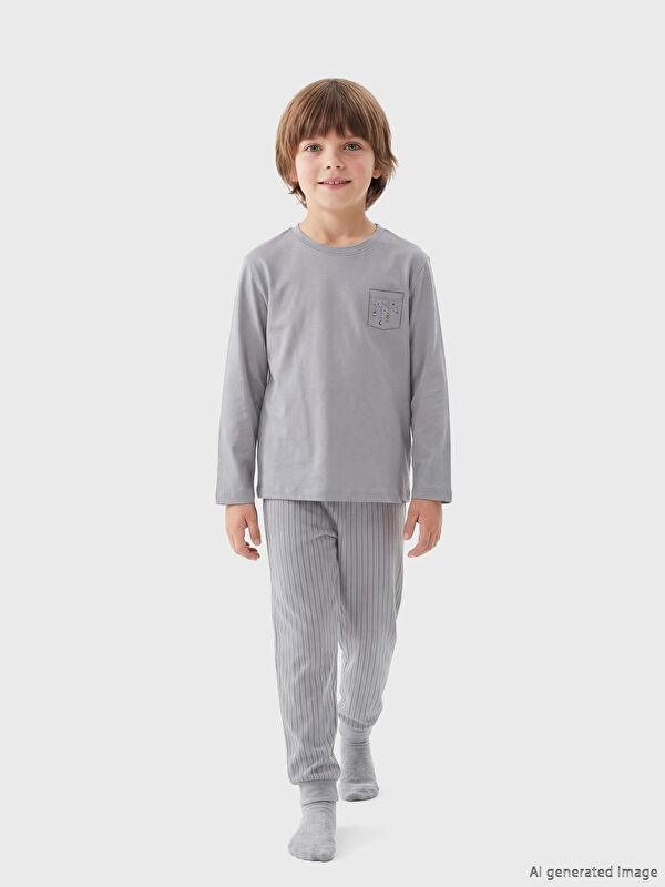 LCW Kids Bisiklet Yaka Erkek Çocuk Pijama Takım