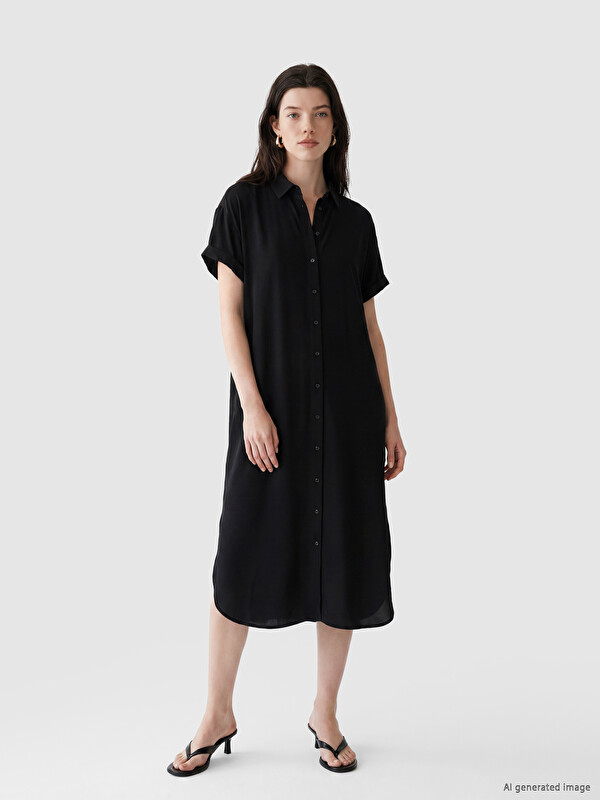 LCW Comfort Loose Fit Gömlek Elbise