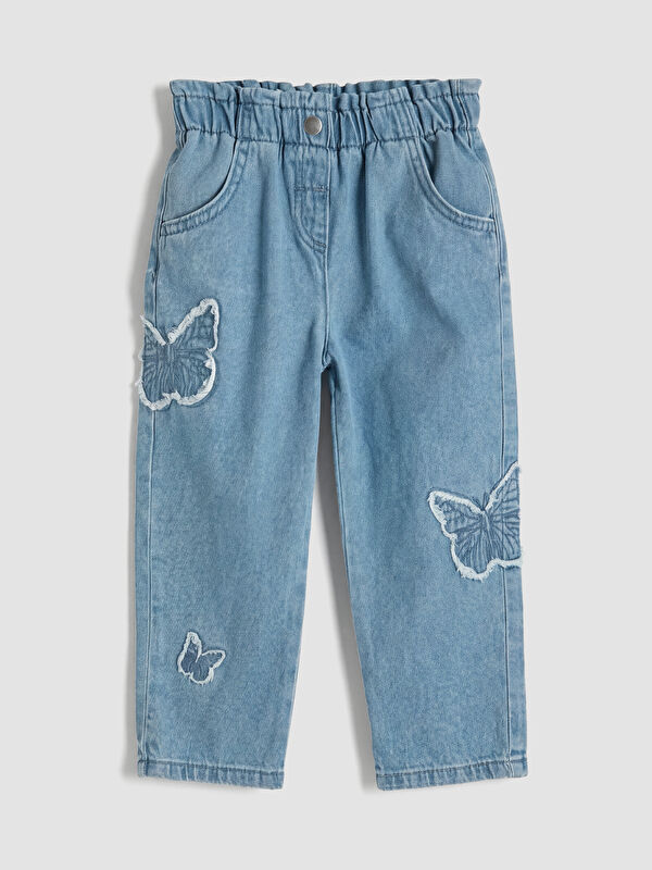 LCW baby Nakışlı Kız Bebek Jean Pantolon