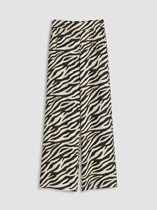 LCW Modest Beli Lastikli Zebra Desenli Kadın Pantolon