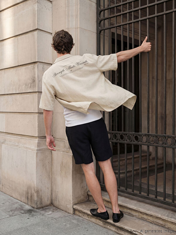 XSIDE Loose Fit Baskılı Erkek Gömlek
