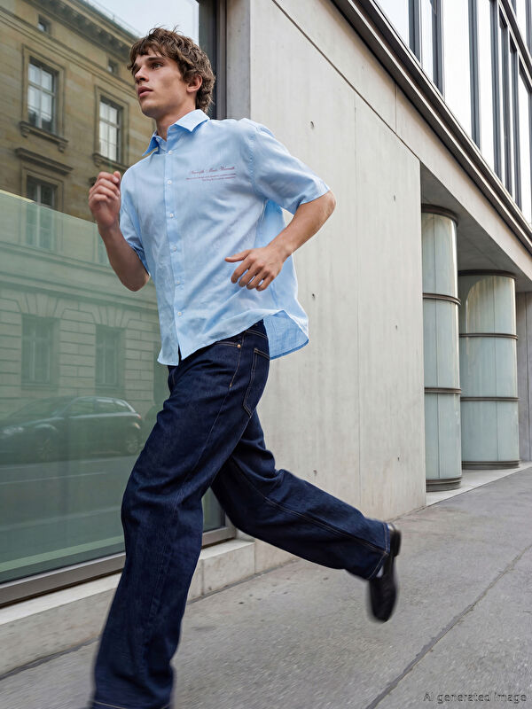 XSIDE Loose Fit Baskılı Erkek Gömlek