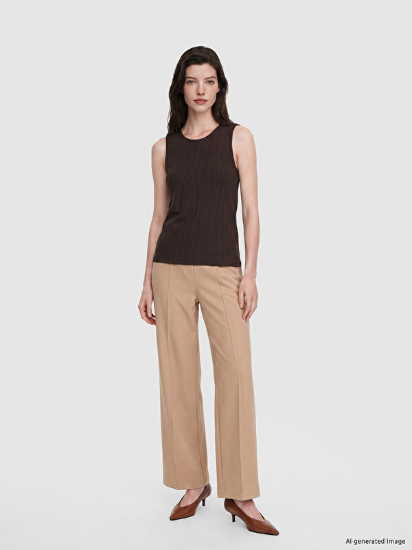 LCW Comfort Crew Neck Women's Ribbed Tank Top