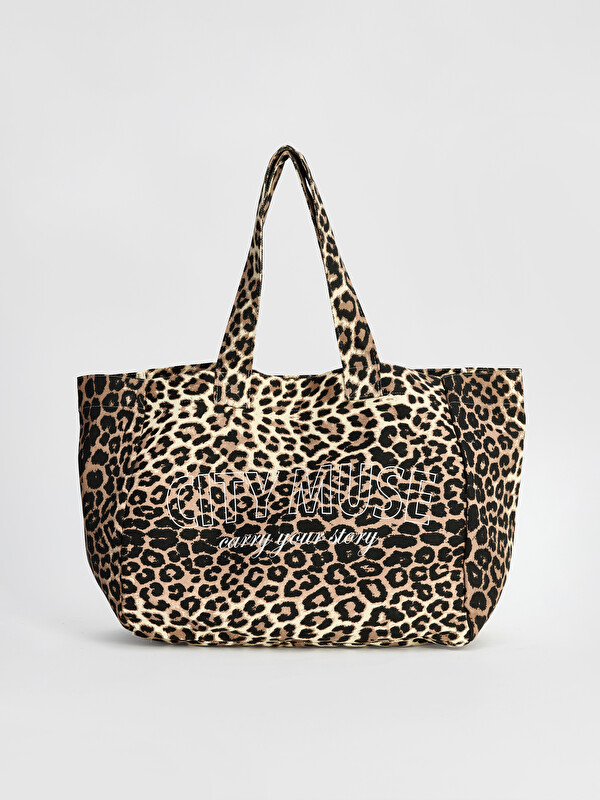 LCW ACCESSORIES Ženska torba na rame sa leopard printom i vezom