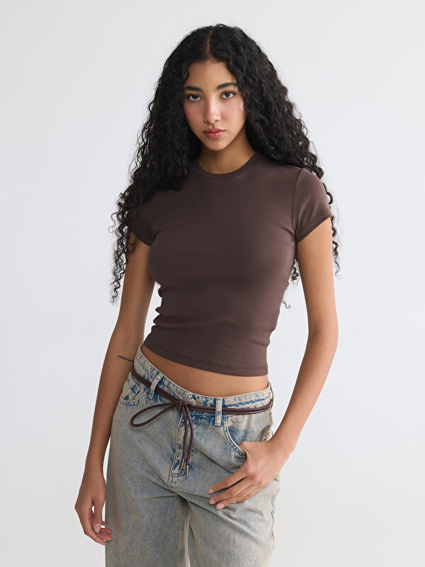 XSIDE Crew Neck Women's Ribbed T-shirt