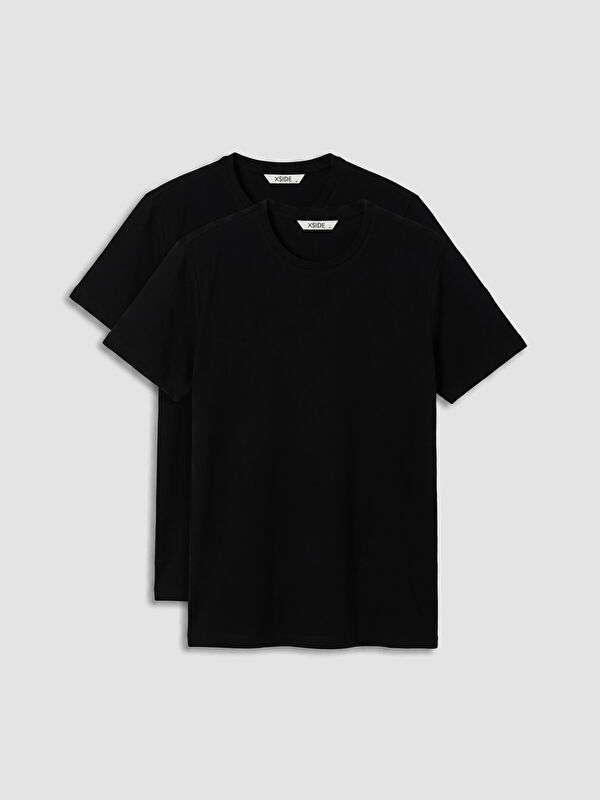XSIDE Slim Fit Basic Esnek Erkek Tişört 2'li