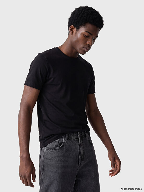 XSIDE Slim Fit Basic Esnek Erkek Tişört 2'li