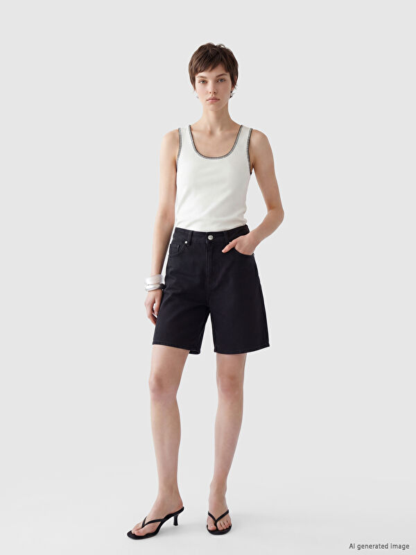 Soulife Regular Fit Kadın Jean Şort