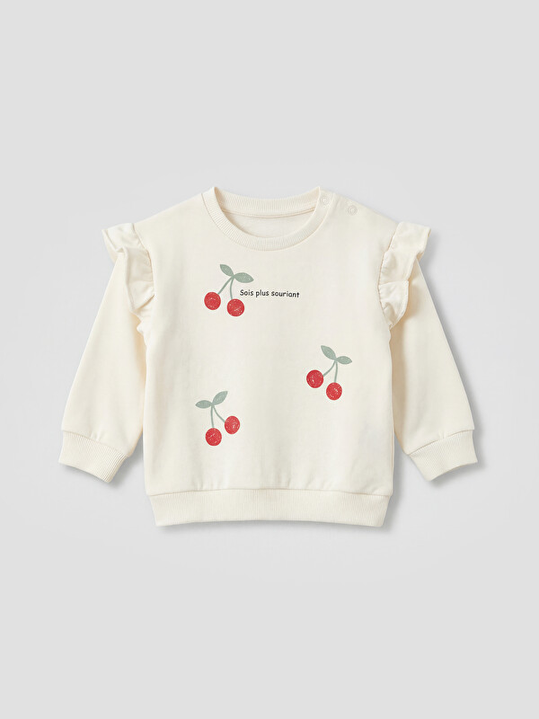 LCW baby Fırfır Detaylı Kız Bebek Sweatshirt