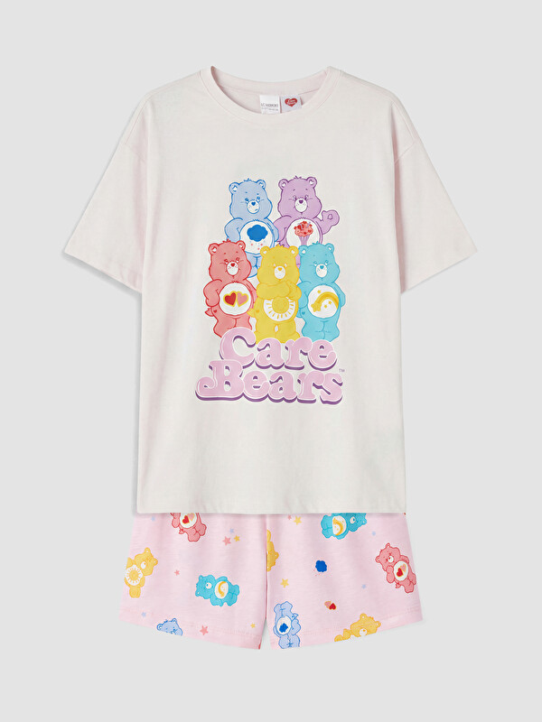 LCW Kids Care Bears Baskılı Kız Çocuk Şortlu Pijama Takımı