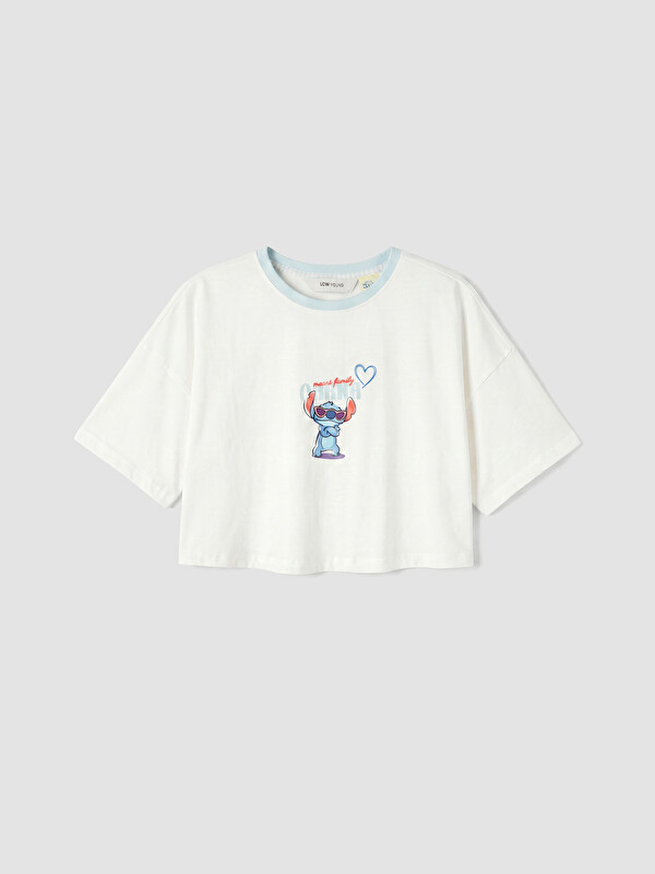 LCW Young Bisiklet Yaka Stitch Baskılı Kadın Pijama Üstü