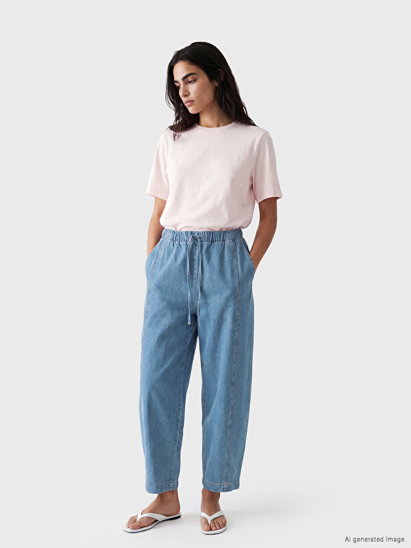 LCW Jeans серпімді белді баррел пішімді әйелдер джинсы шалбары