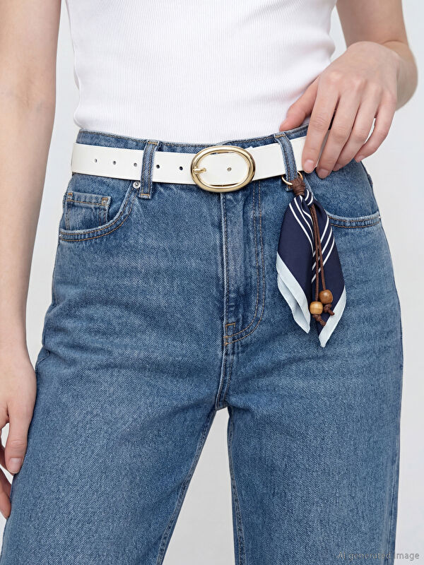 LCW ACCESSORIES Metal Tokalı Fular Aksesuarlı Kadın Kemer