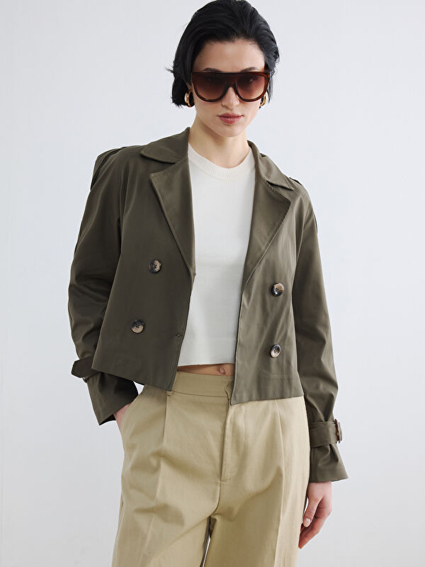 LCW Vision Double Breasted Belted Women's Trench Coat