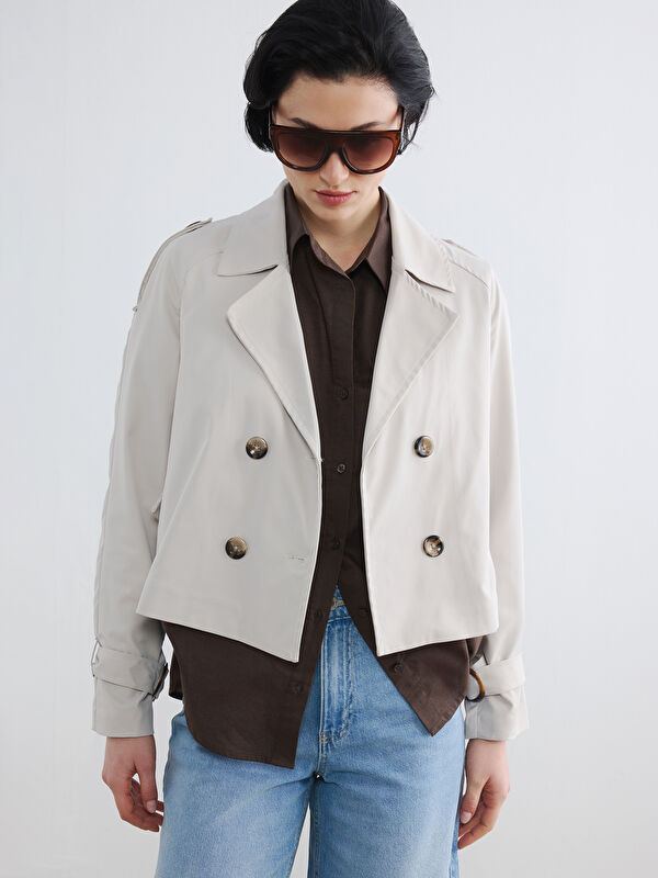 LCW Vision Double Breasted Belted Women's Trench Coat