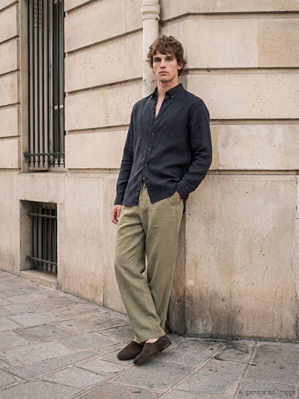LCW Vision Loose Fit Dokulu Erkek Pantolon
