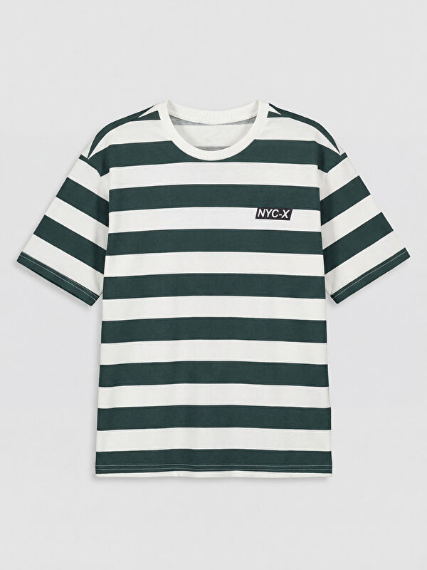 LCW Kids Bisiklet Yaka NYC Baskılı Erkek Çocuk Tişört