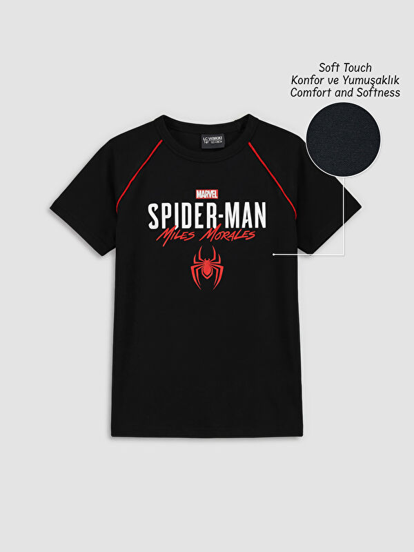 LCW Kids Spider-Man Baskılı Erkek Çocuk Soft Touch Tişört