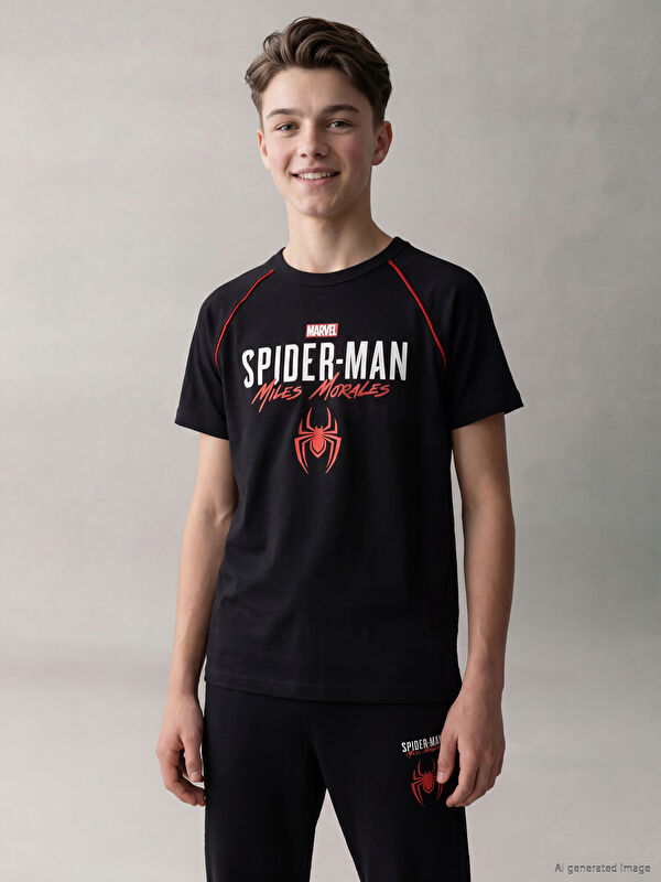 LCW Kids Spider-Man Baskılı Erkek Çocuk Soft Touch Tişört