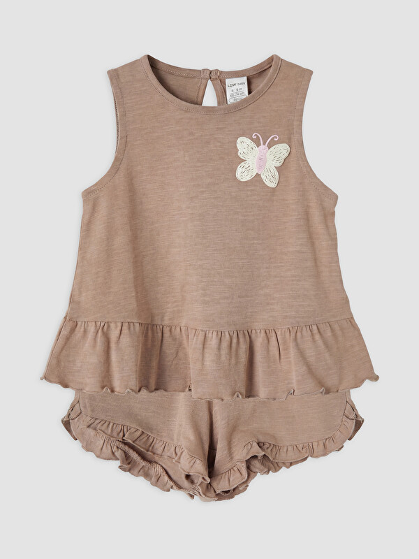 LCW baby Kız Bebek Nakışlı Takım