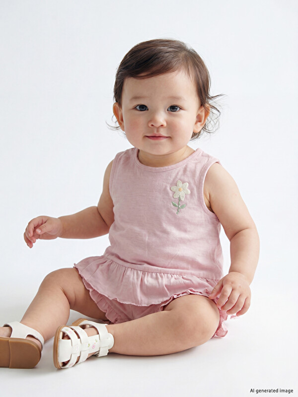 LCW baby Baby Girls' Flower Embroidered Set