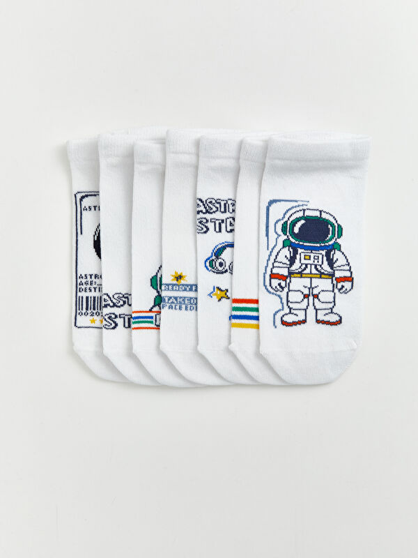 LCW Kids Baskılı Erkek Çocuk Patik Çorap 7'li