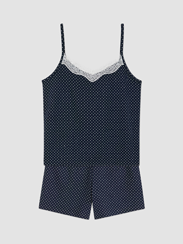 LCW DREAM İp Askılı Puantiyeli Kadın Şortlu Pijama Takımı